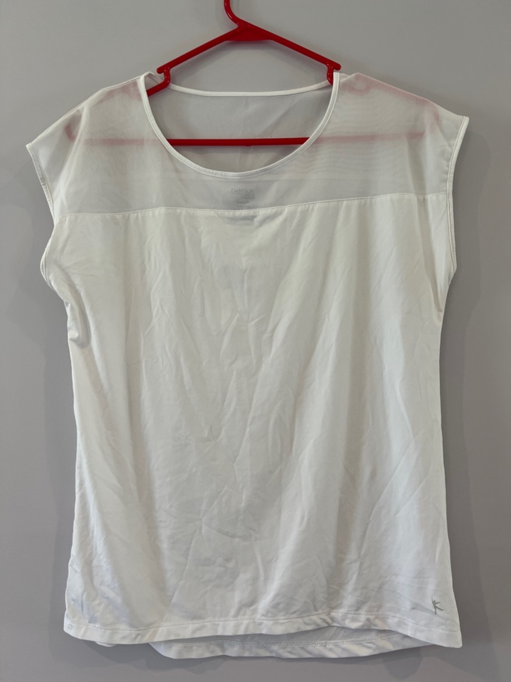 Danskin Now White Short-Sleeve athletic loose fit shirt